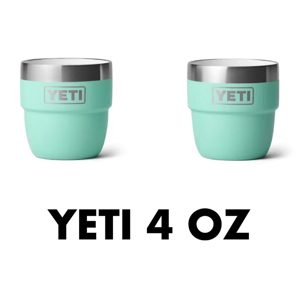 YETI 4 oz Stackable Cups - pack of 2 with Durasip Ceramic Lining Seafoam